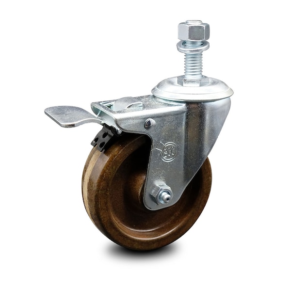Service Caster 4 Inch High Temp Phenolic Swivel 12mm Stem Caster with Total Lock Brake SCC SCC-TSTTL20S414-PHSHT-M1215 - main